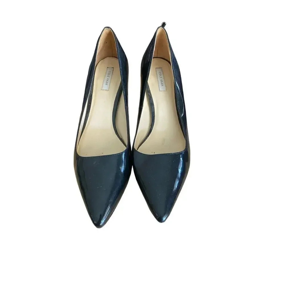 Cole Haan Women's Black Pointed Toe Slip On Vesta Pump Heel Size 9B